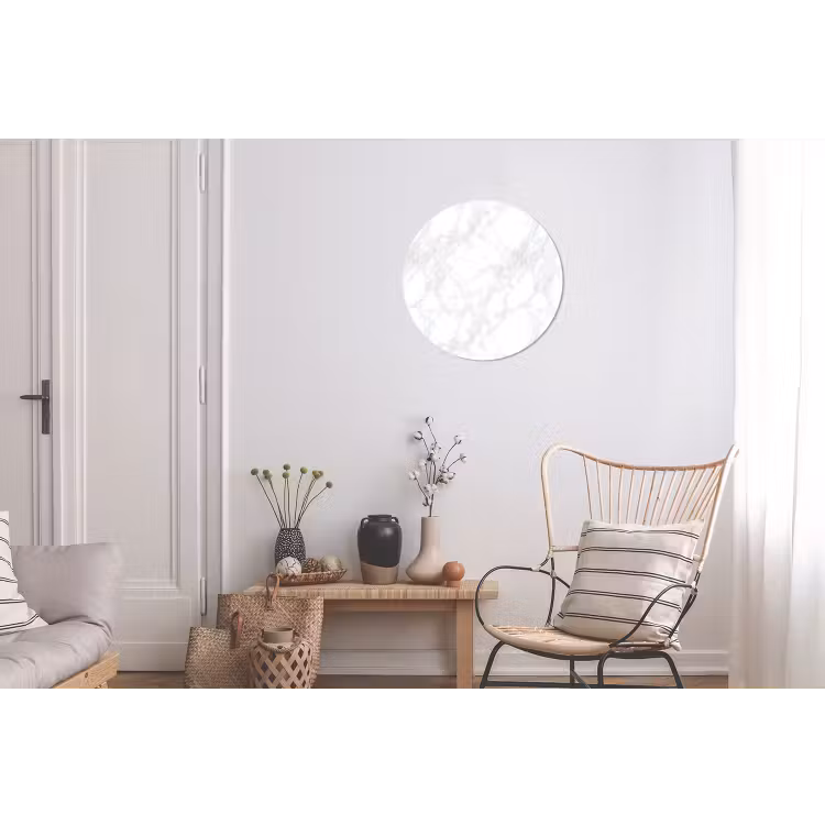 Minimalistisch - Wit - Grijze aders Wandcirkel aluminium klein 190 -woonkamer