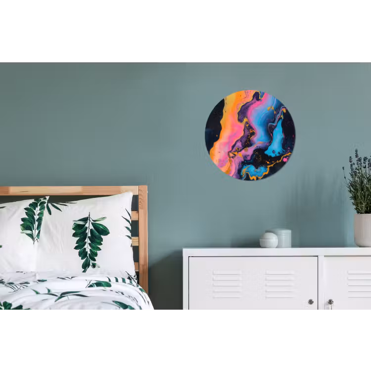 Modern - Marmer - Oranje Wandcirkel aluminium klein -slaapkamer
