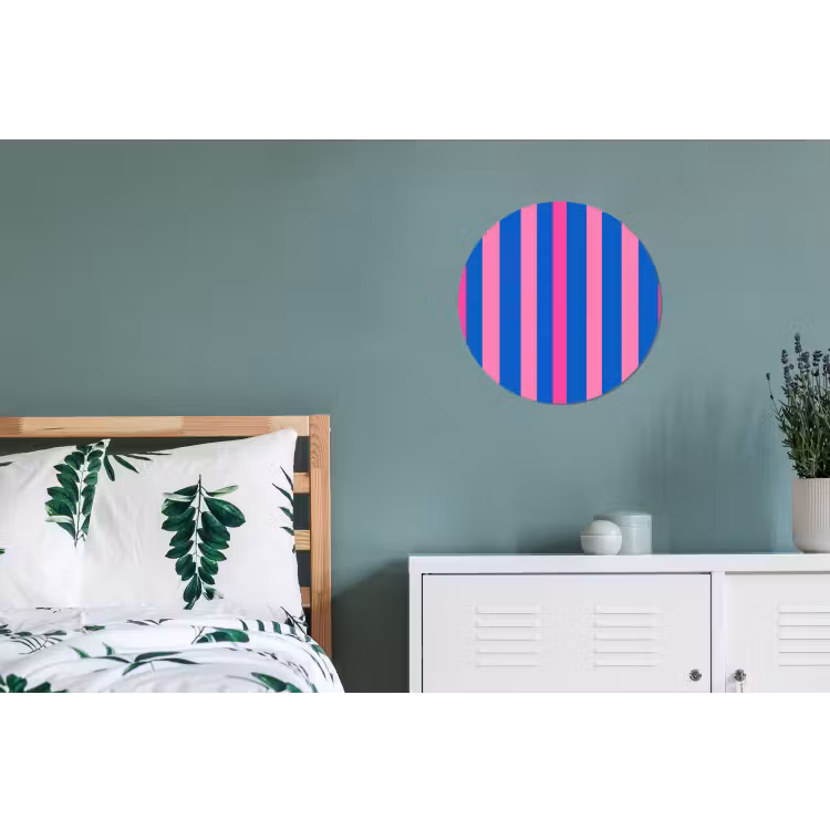 Modern - Optisch - Roze Wandcirkel aluminium klein 190 -slaapkamer