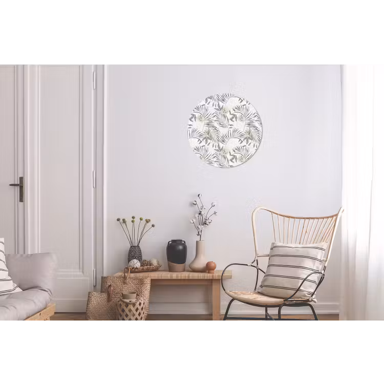 Monstera - Palmblad - Jungle - Tropisch Wandcirkel aluminium klein -woonkamer