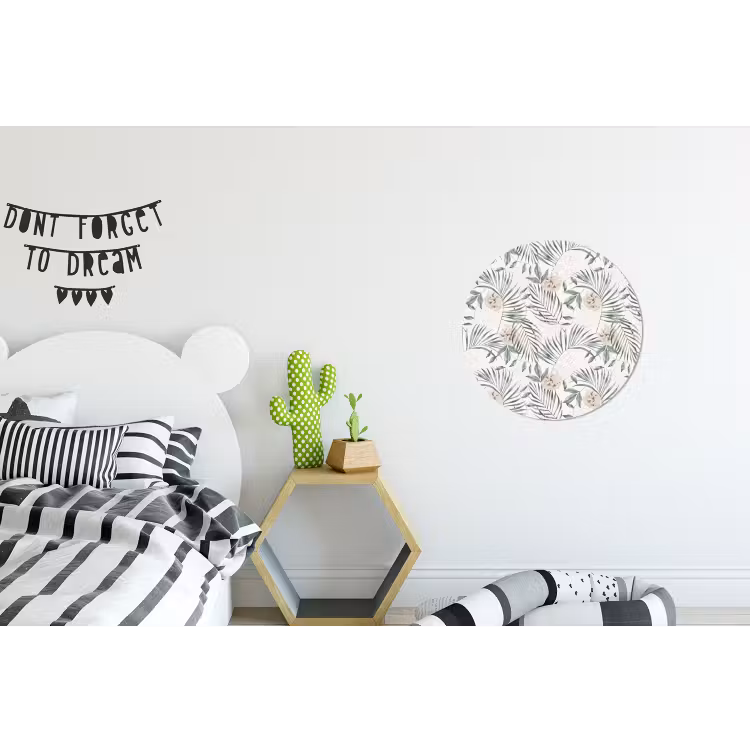 Monstera - Palmblad - Jungle - Tropisch Wandcirkel aluminium klein -kinderkamer