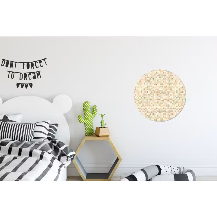 Mozaïek - Patroon - Beige Wandcirkel aluminium klein 190 -kinderkamer