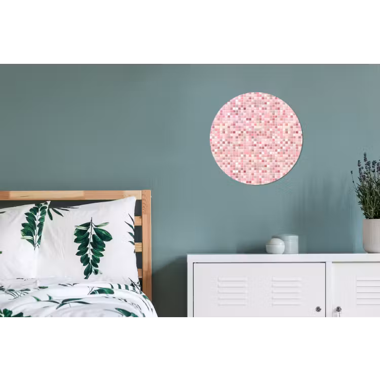Mozaïek - Patroon - Roze Wandcirkel aluminium klein 190 -slaapkamer