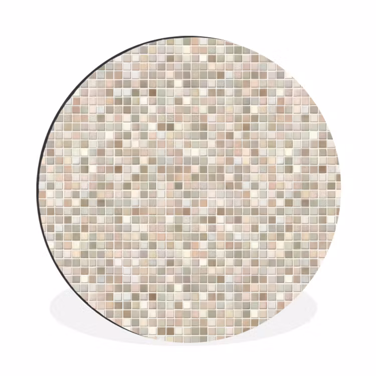 Mozaïek - Patroon- Taupe Wandcirkel aluminium klein 190 -3d