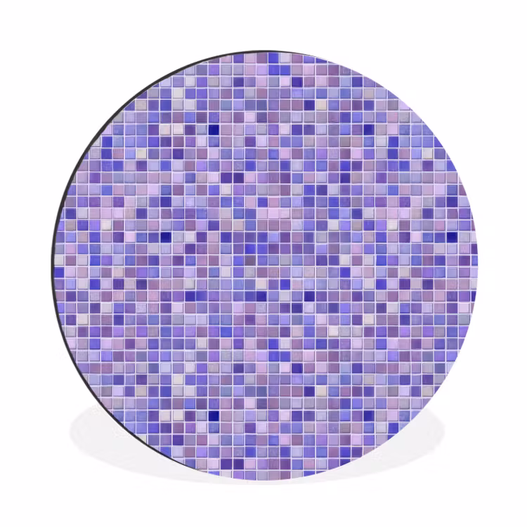 Mozaïek - Tegels - Lila - Amethist Wandcirkel aluminium klein 190 -3d