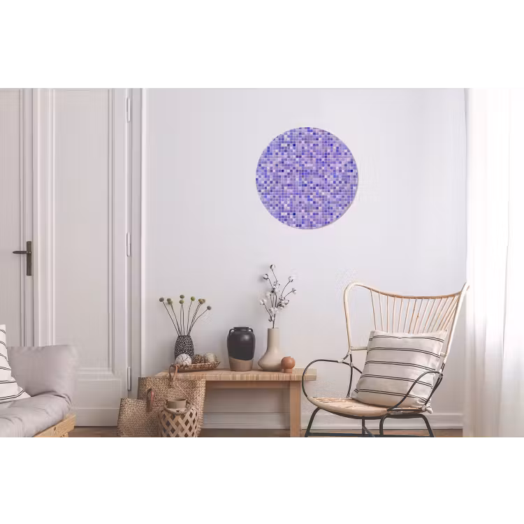 Mozaïek - Tegels - Lila - Amethist Wandcirkel aluminium klein 190 -woonkamer