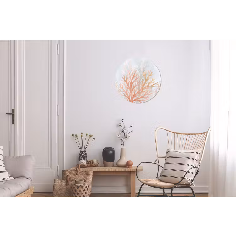 Natuur - Abstract - Aquarel - Organisch - Warm Wandcirkel aluminium klein -woonkamer