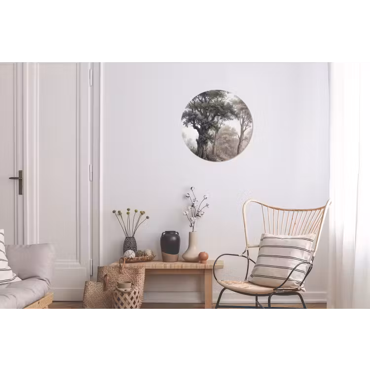 Natuur - Bos - Eik Wandcirkel aluminium klein -woonkamer