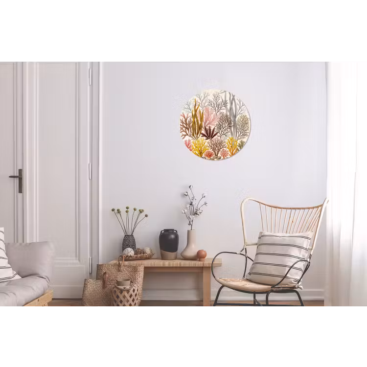 Natuur - Onderwater - Botanisch - Vintage - Kleurrijk Wandcirkel aluminium klein -woonkamer