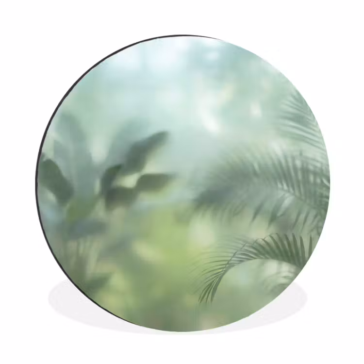 Natuur - Vervaagd - Groen - Abstract - Modern Wandcirkel aluminium klein -3d