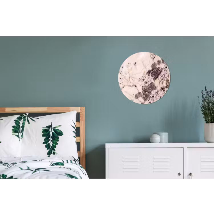 Natuursteen - Patroon - Abstract - Beige - Grijs Wandcirkel aluminium klein -slaapkamer