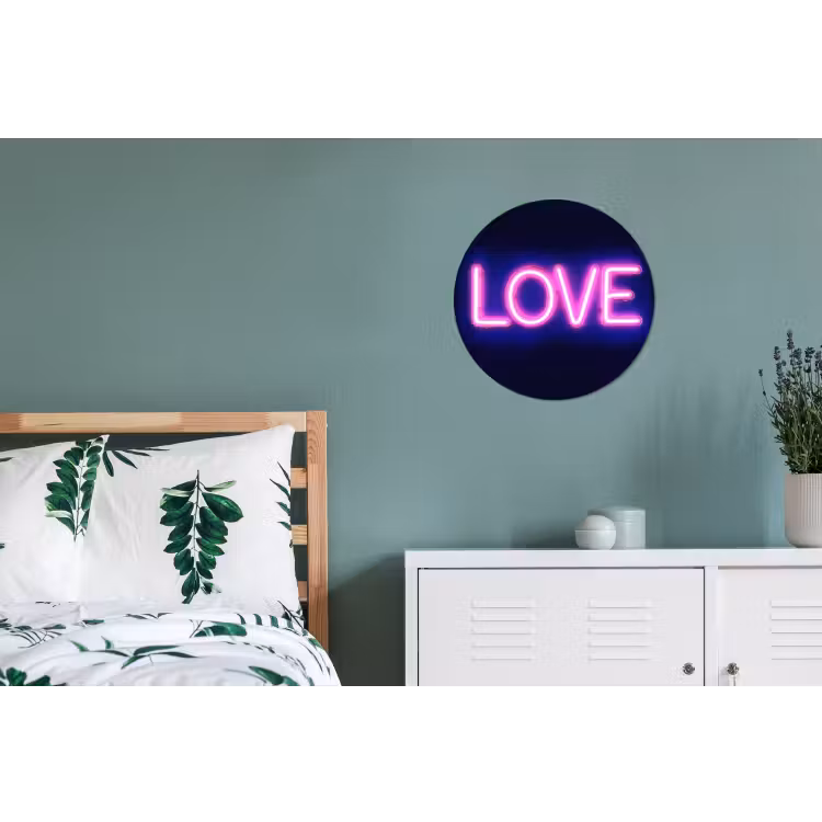 Neon - Love - Valentijn Wandcirkel aluminium klein -slaapkamer