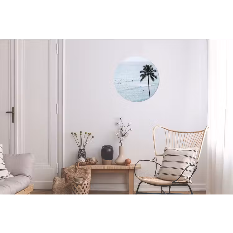 Oceaan - Palmbomen - Surfers Wandcirkel aluminium klein -woonkamer