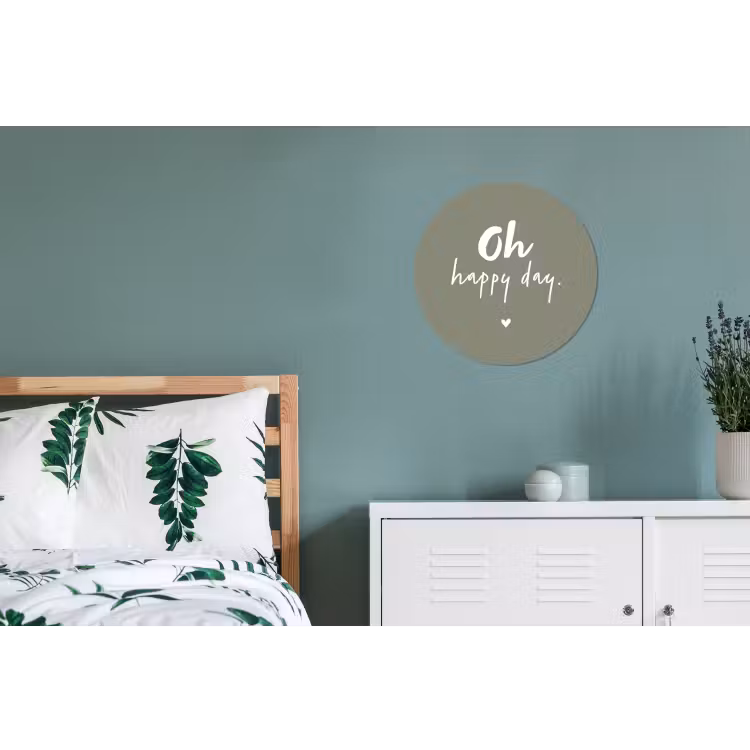 Oh happy day - Quotes - Tekst - Zomer Wandcirkel aluminium klein -slaapkamer