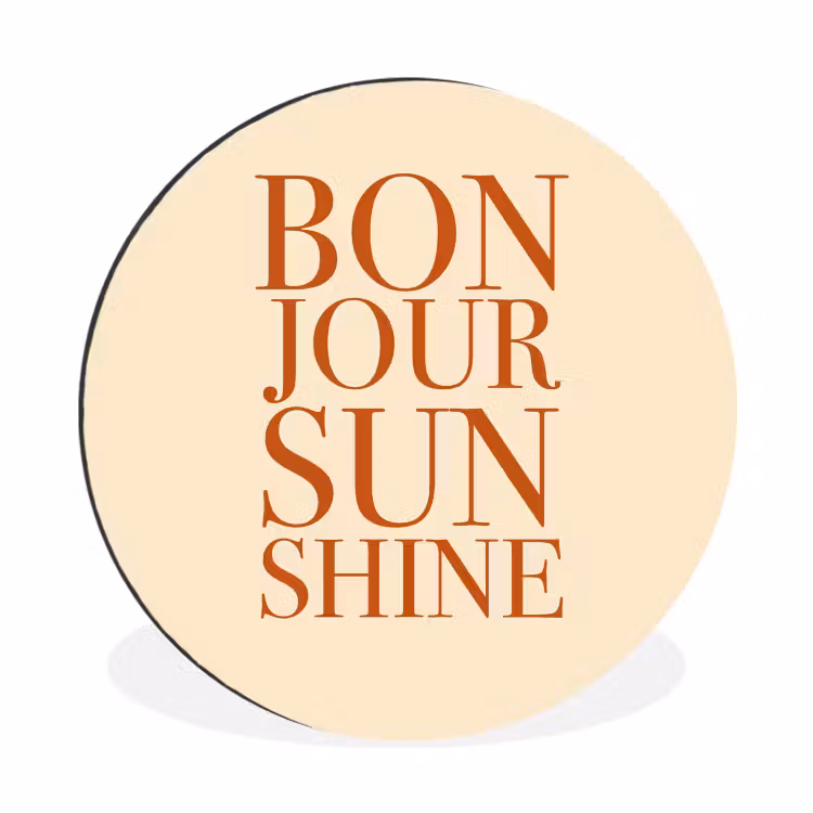 Oranje - Quote - Sun Wandcirkel aluminium klein -3d