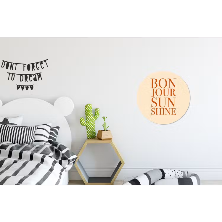 Oranje - Quote - Sun Wandcirkel aluminium klein -kinderkamer