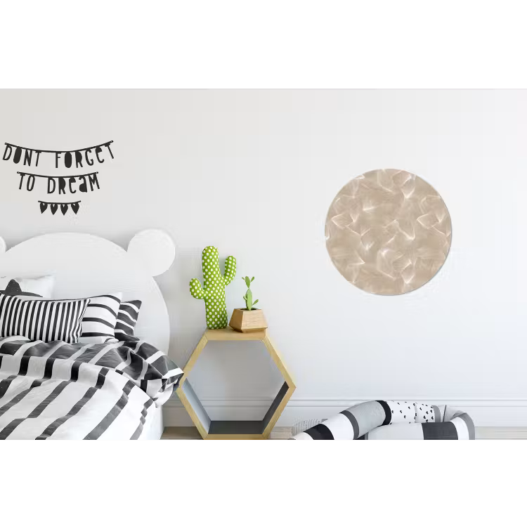 Organisch - Textuur - Beige Wandcirkel aluminium klein 190 -kinderkamer