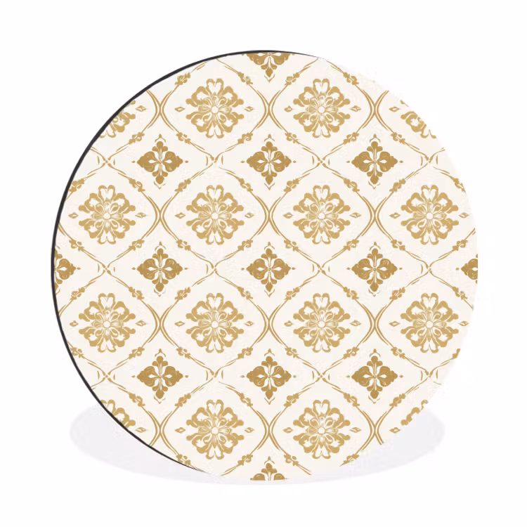 Ornament - Klassiek - Goud Wandcirkel aluminium klein 190 -3d