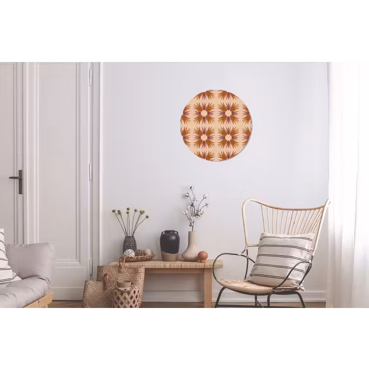 Ornament - Patroon - Oker Wandcirkel aluminium klein 190 -woonkamer
