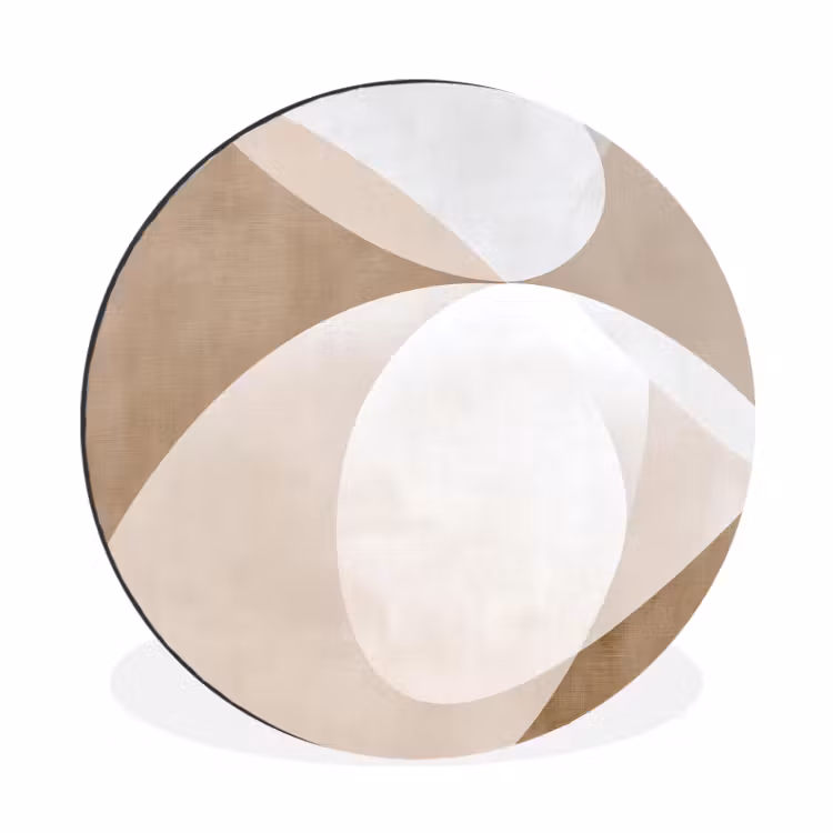 Ovale vormen - Transparant - Zachte overgang Wandcirkel aluminium klein -3d