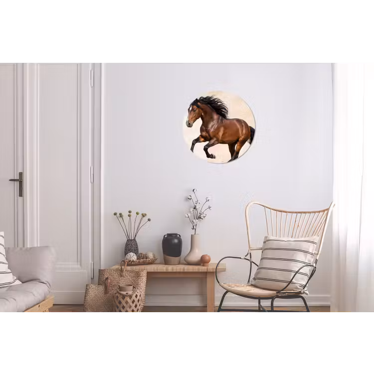 Paard - Galop - Energie Wandcirkel aluminium klein -woonkamer