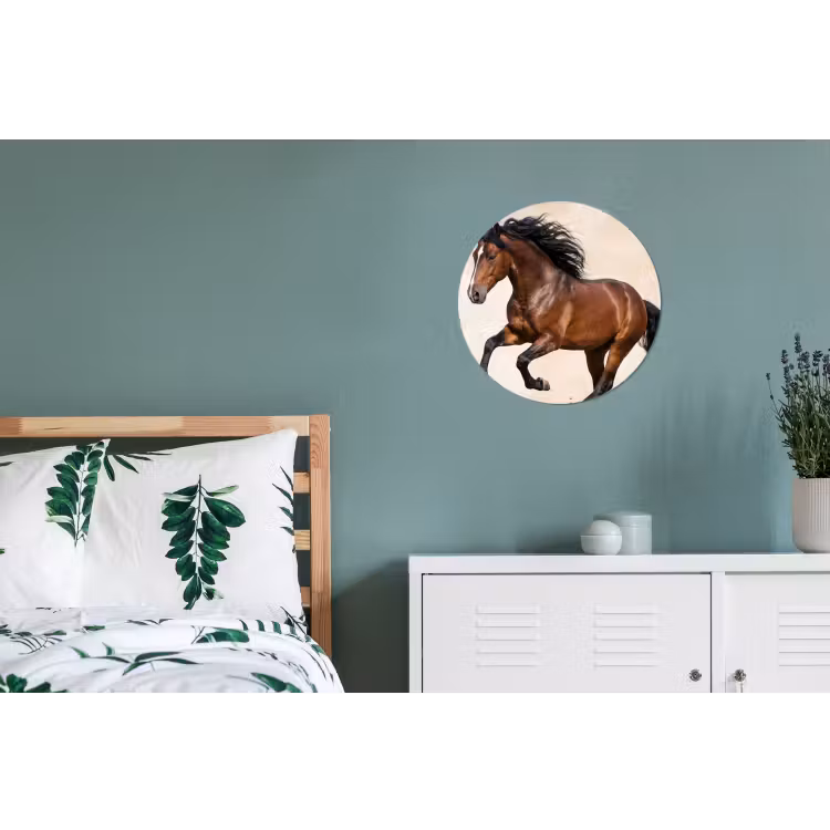 Paard - Galop - Energie Wandcirkel aluminium klein -slaapkamer