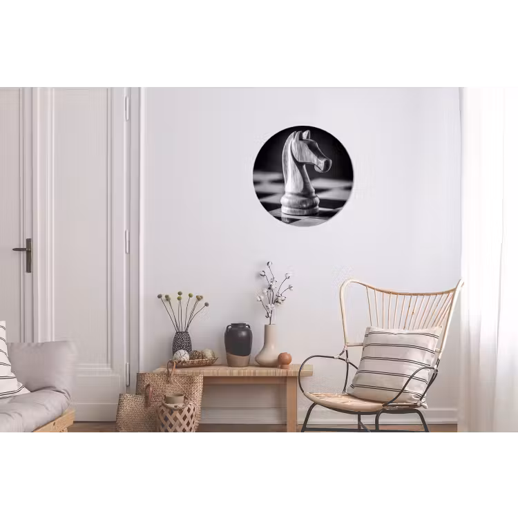 Paard - Hout - Schaalbord - Zwart Wandcirkel aluminium klein -woonkamer