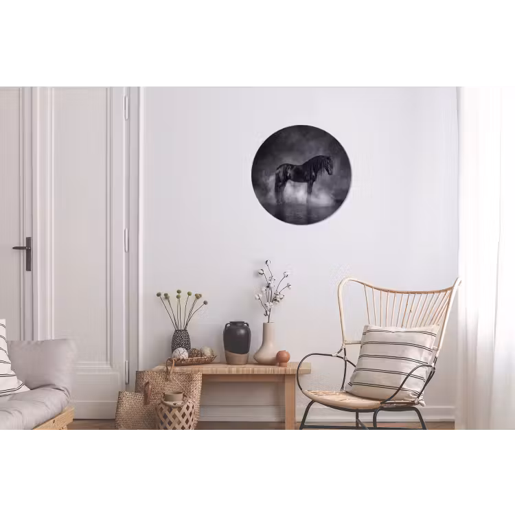 Paard - Magisch - Zwart Wandcirkel aluminium klein -woonkamer