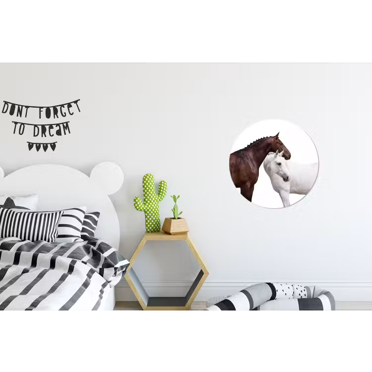 Paard - Modern - Balans Wandcirkel aluminium klein -kinderkamer