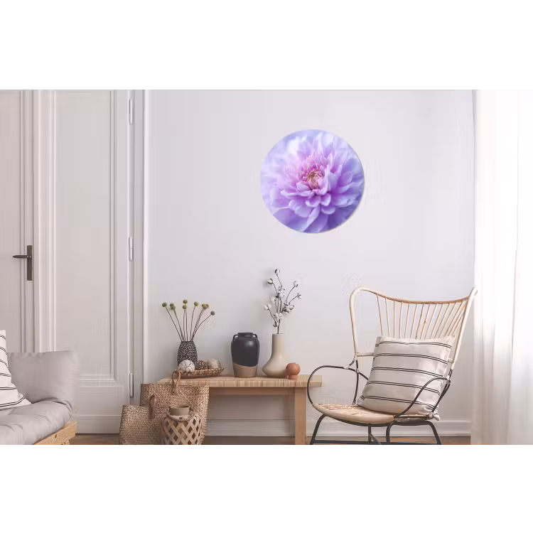 Paars - Dahlia - Dromerig Wandcirkel aluminium klein -woonkamer