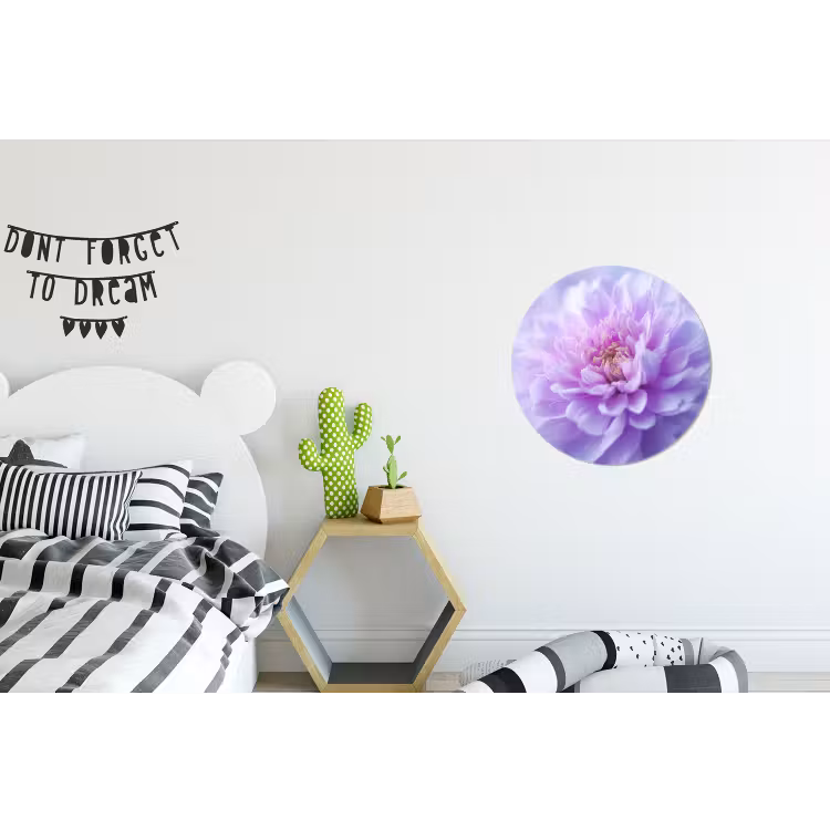 Paars - Dahlia - Dromerig Wandcirkel aluminium klein -kinderkamer