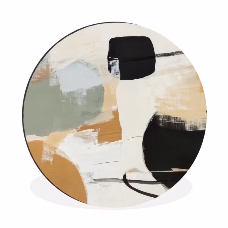 Paint - Abstract - Kleuren Wandcirkel aluminium klein -3d