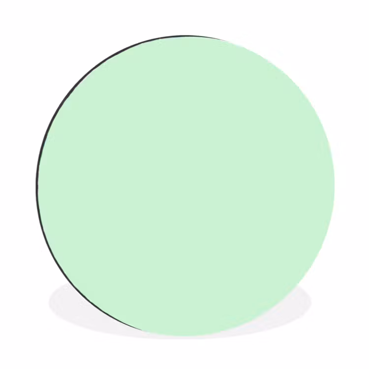 Pale - Mint - Groen Wandcirkel aluminium klein 190 -3d