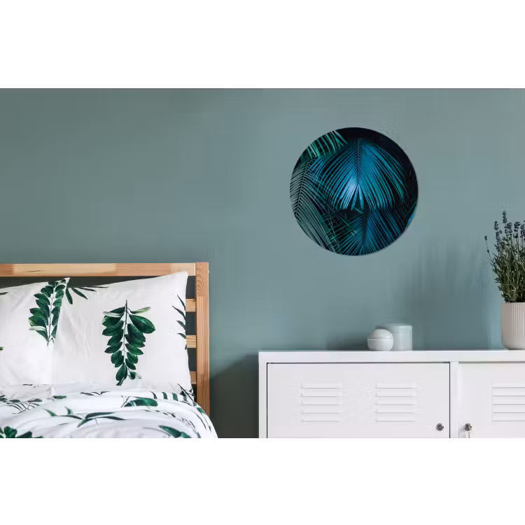 Palmblad - Tropisch - Natuur - Jungle Wandcirkel aluminium klein -slaapkamer