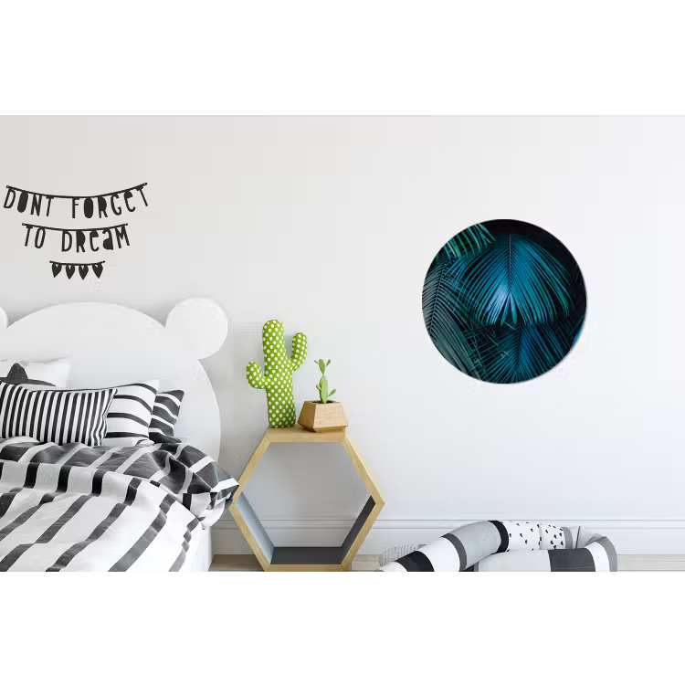 Palmblad - Tropisch - Natuur - Jungle Wandcirkel aluminium klein -kinderkamer