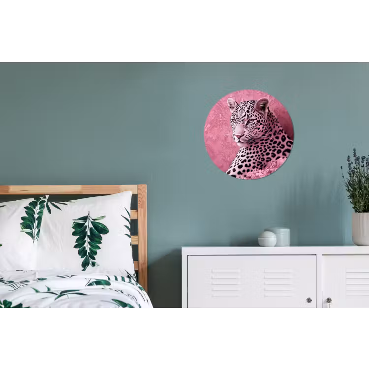 Panter - Luxe - Roze Wandcirkel aluminium klein -slaapkamer