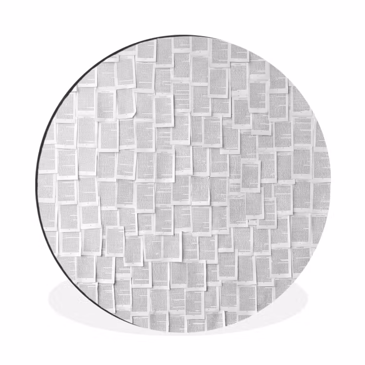 Papier - Overlappend - Textuur - Modern - Wit Wandcirkel aluminium klein -3d