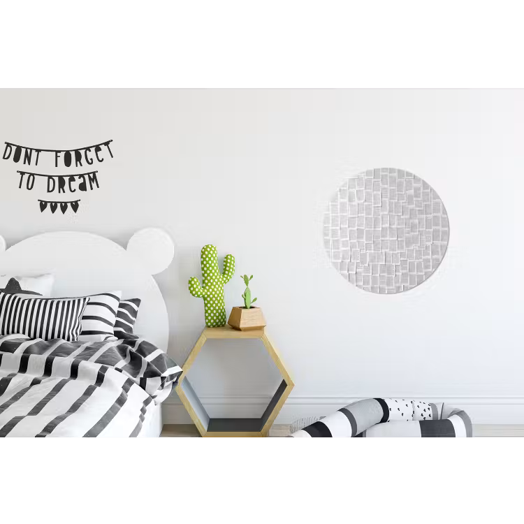 Papier - Overlappend - Textuur - Modern - Wit Wandcirkel aluminium klein -kinderkamer