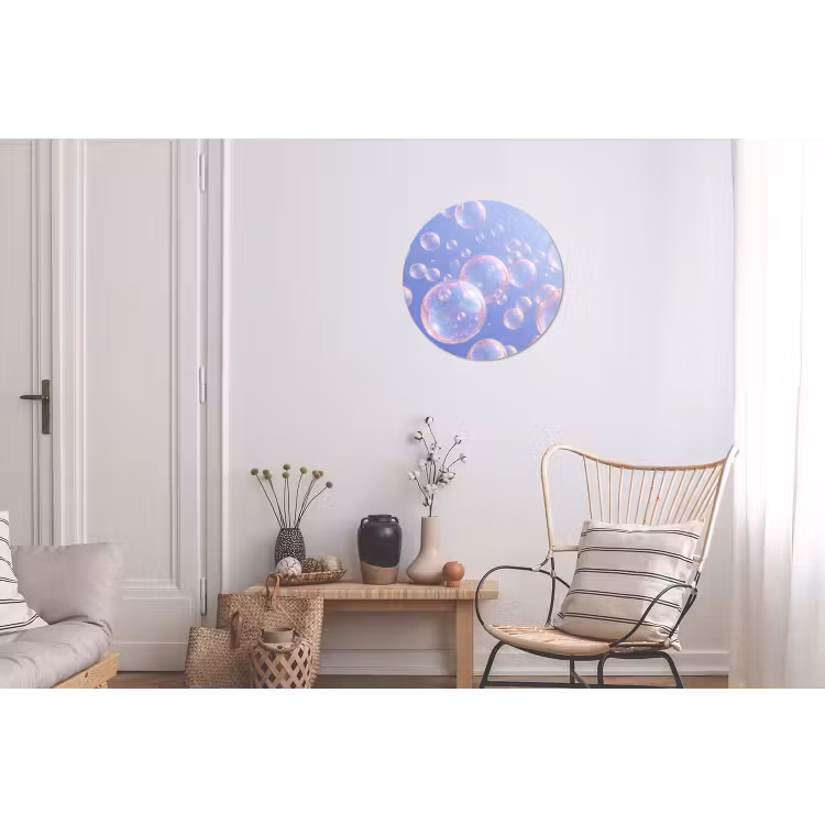 Pastel - Bubbels - Dromerig Wandcirkel aluminium klein -woonkamer
