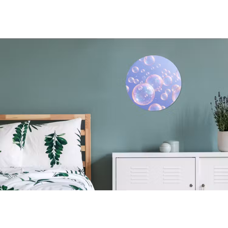 Pastel - Bubbels - Dromerig Wandcirkel aluminium klein -slaapkamer