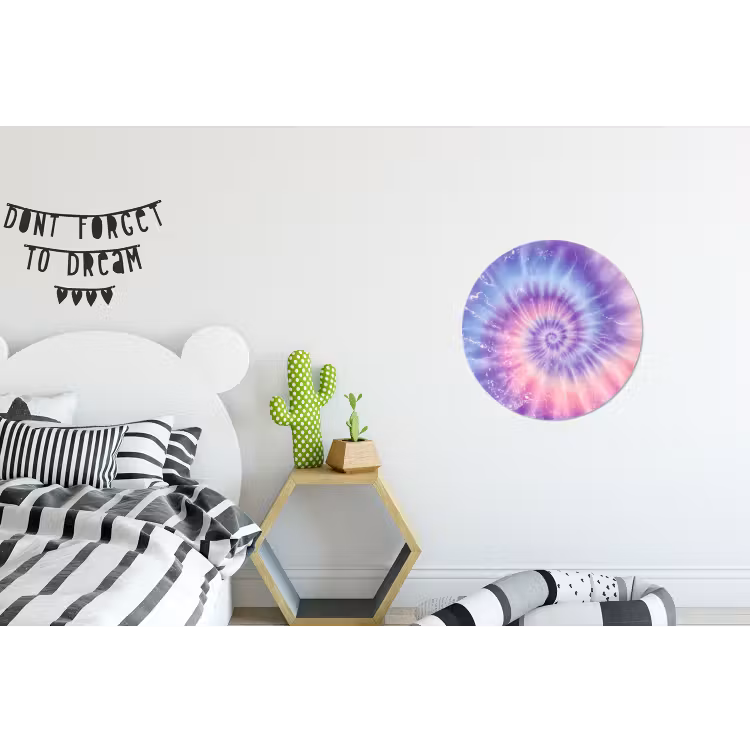 Pasteltinten - Paars - Spiraal - Marmer Wandcirkel aluminium klein -kinderkamer