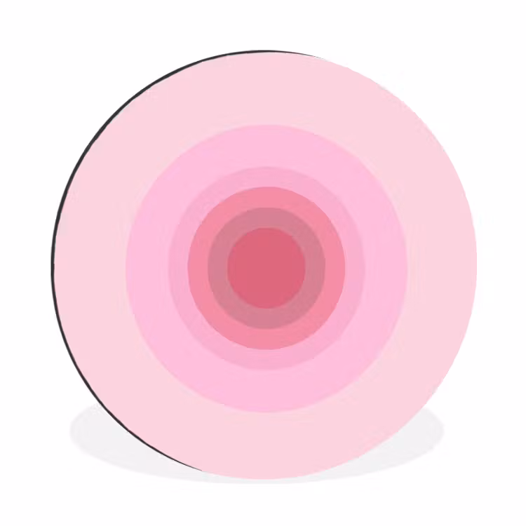 Patroon - Cirkels - Abstract - Roze - Modern Wandcirkel aluminium klein -3d