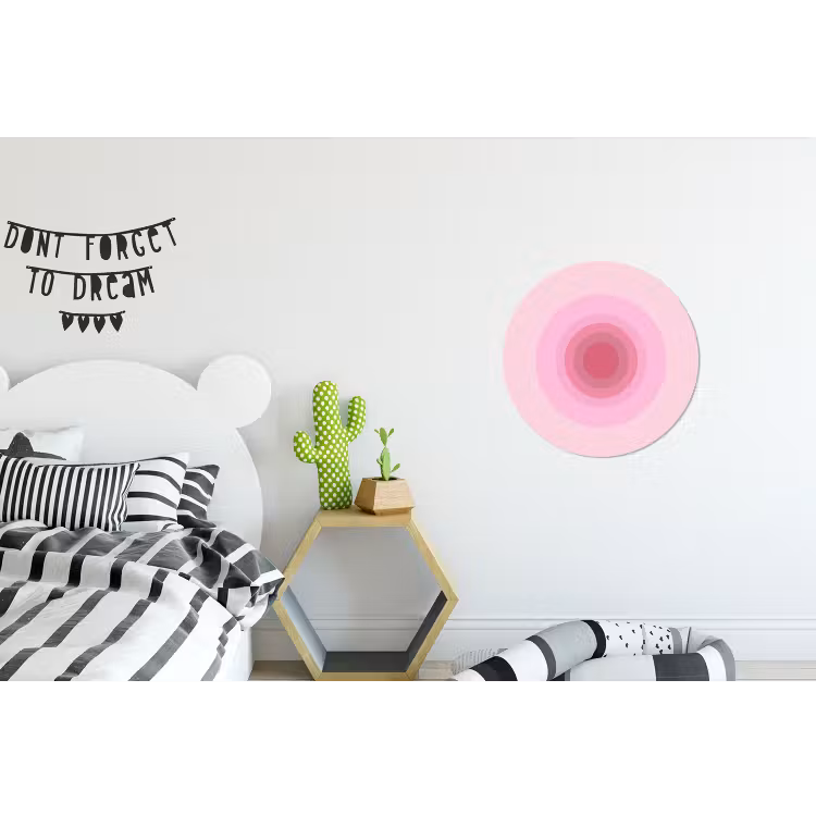 Patroon - Cirkels - Abstract - Roze - Modern Wandcirkel aluminium klein -kinderkamer