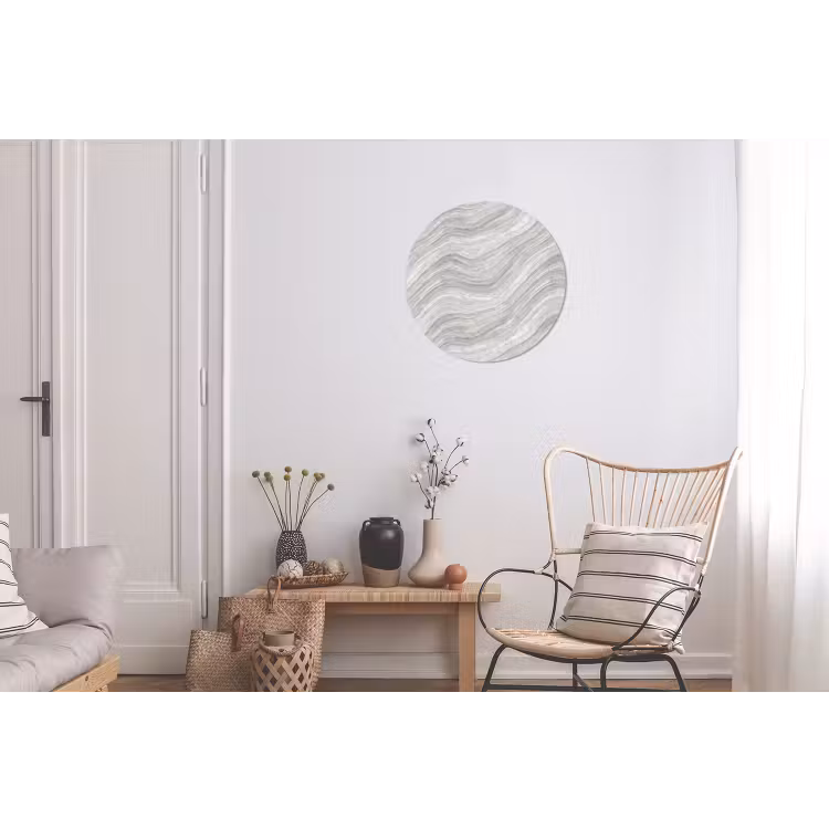 Patroon - Helder - Wit - Grijs Wandcirkel aluminium klein 190 -woonkamer