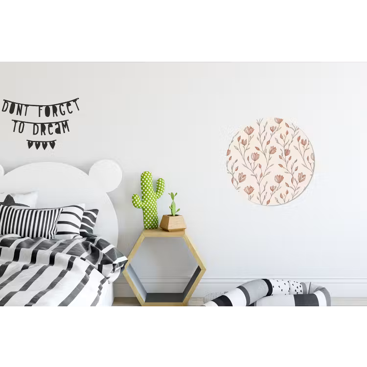Patroon - Klassiek - Roze Wandcirkel aluminium klein 190 -kinderkamer