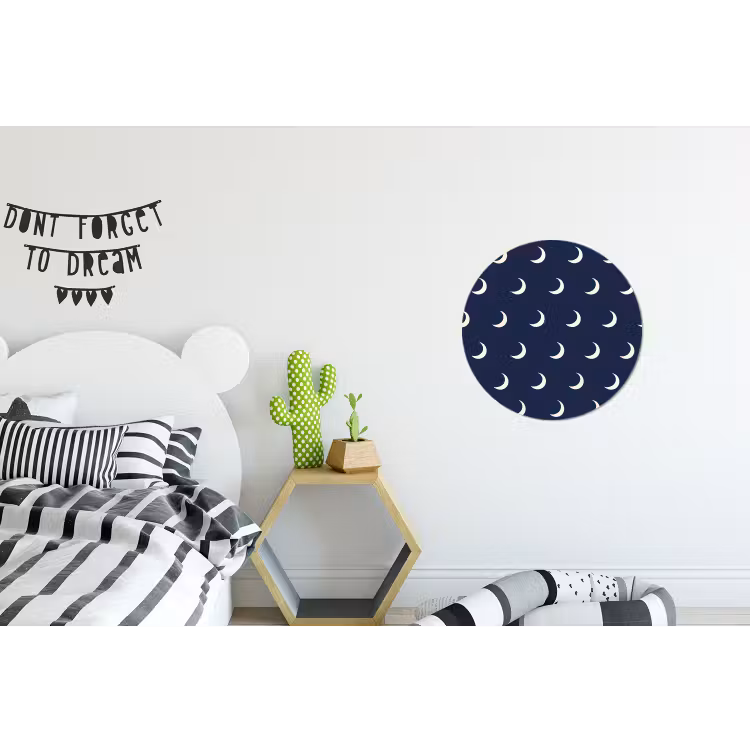 Patroon - Manen - Blauw Wandcirkel aluminium klein 190 -kinderkamer