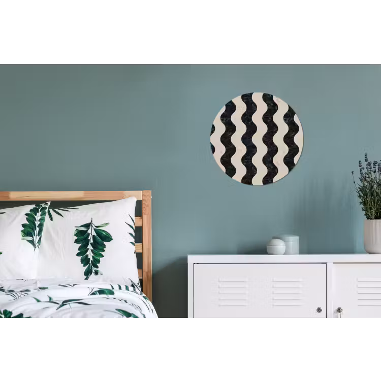 Patroon - Marmer - Groen - Cremé Wandcirkel aluminium klein 190 -slaapkamer