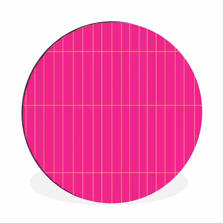 Patroon - Tegel - Magenta - Roze Wandcirkel aluminium klein 190 -3d