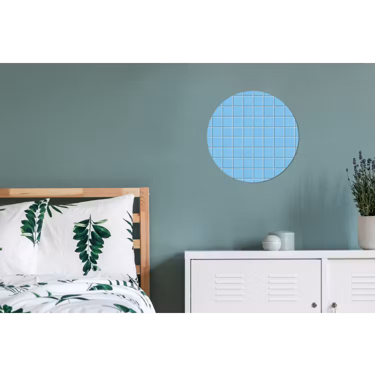 Patroon - Tegel - Pastel - Blauw Wandcirkel aluminium klein 190 -slaapkamer