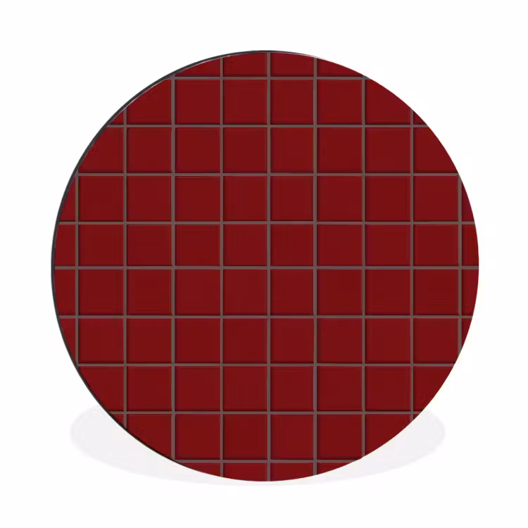 Patroon - Tegels - Burgundy Wandcirkel aluminium klein 190 -3d